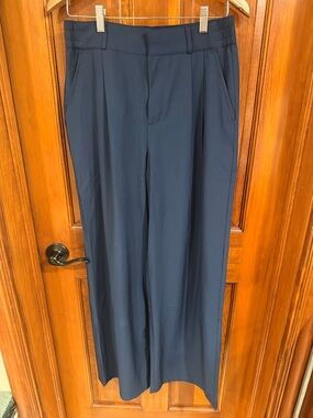 High-Waist Wide Leg Navy ACTIVE Pants